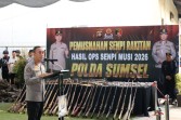 Polda Sumsel Musnahkan 397 Senpi Ilegal Hasil Operasi Senpi Musi 2026, Wujud Komitmen Jaga Keamanan Masyarakat