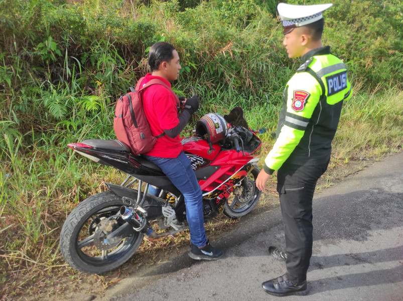 Lingga Tertibkan Motor Knalpot Racing