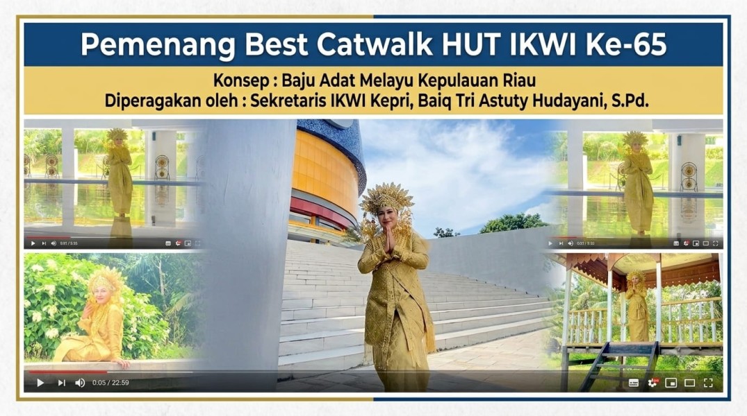 Busana Melayu Antar Baiq Tri Astuti Raih Gelar Best Catwalk IKWI Nasional