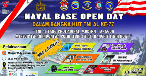HUT TNI AL ke-77, Fasharkan Mentigi Tanjunguban Gelar Naval Vase Open Day