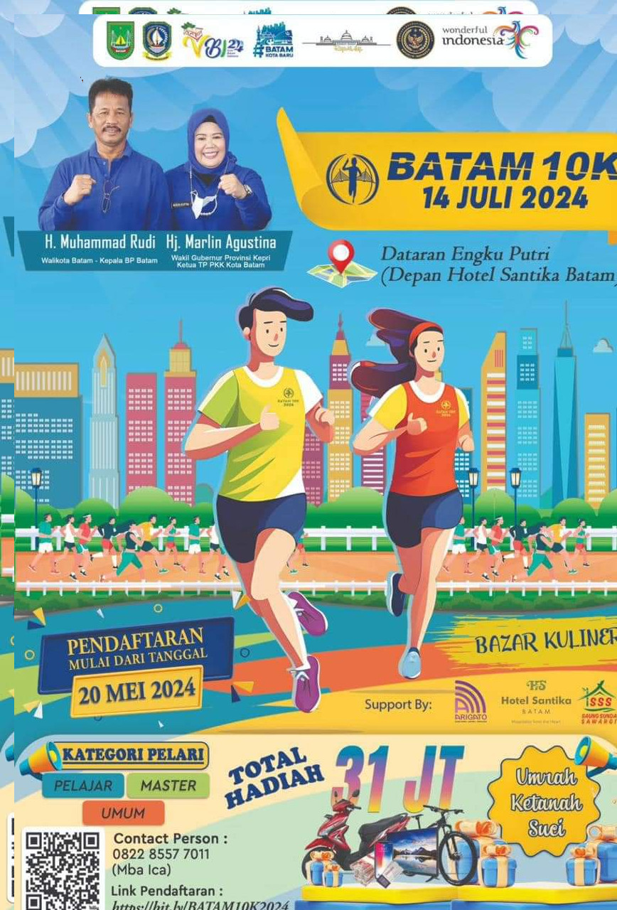 Geliatkan Spot Tourism, Batam 10K Digelar 14 Juli