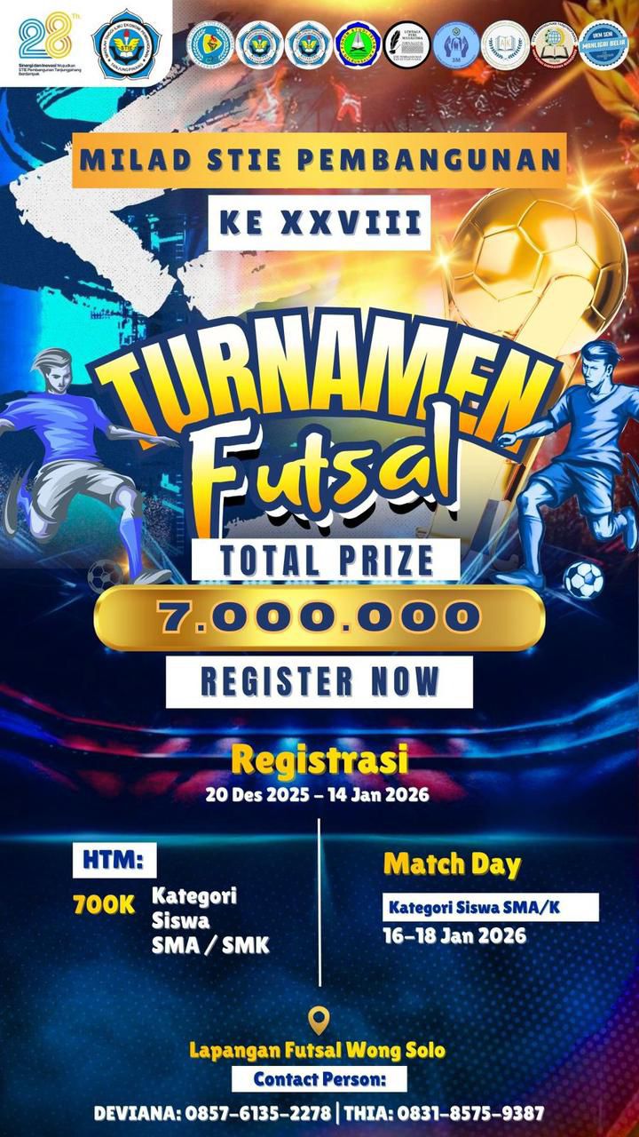 Milad ke-28, STIE Pembangunan Tanjungpinang Fasilitasi Bakat Pelajar Lewat Turnamen Futsal se-Kepri