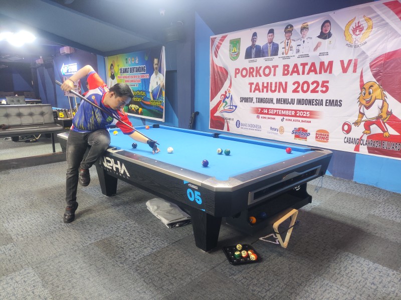 Peserta SD Ikut Berlaga, Biliar PORKOT Batam VI 2025 Jadi Magnet Perhatian