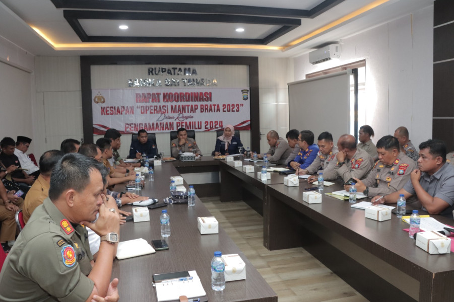 Polres Lingga Gelar Rapat Koordinasi Terkait Operasi Mantap Brata 2023