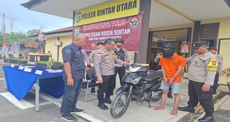 Polsek Bintan Utara Tangkap Pelaku Curanmor di Tanjunguban, Barang Bukti Berhasil Diamankan