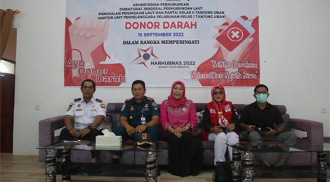 Rangkaian Harhubnas 2022, Pangkalan PLP dan UPP Tanjunguban Gelar Donor Darah