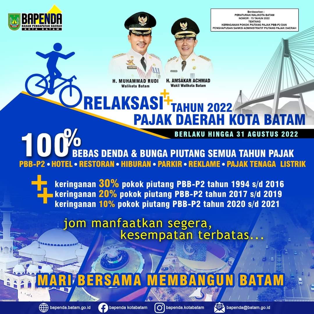 Rudi Bebaskan Denda Pajak di Batam