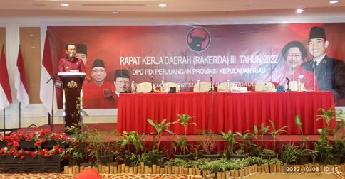 Gubernur Ansar Hadiri Rakerda III PDI Perjuangan Tahun 2022 di Batam
