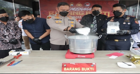 Polres Karimun Musnahkan Barang Bukti Sabu 2 Kg Lebih, Tangkapan Juli 2024