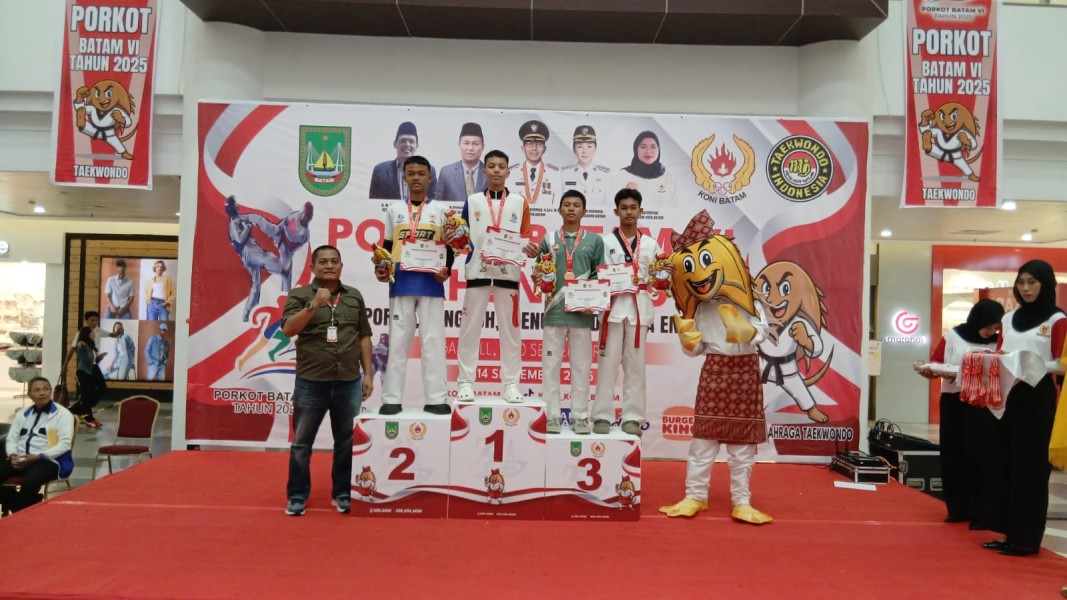 Batam Kota dan Sagulung Imbang, Bulang di Papan Bawah Cabor Taekwondo PORKOT Batam VI 2025