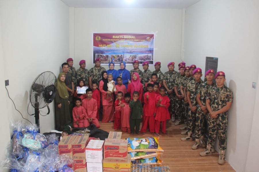 Jelang HUT ke-80 Korps Marinir, Yonmarhanlan IV Batam Gelar Bakti Sosial di Panti Asuhan Rezky Ilahi
