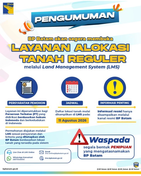 BP Batam Perkuat Layanan Digital Pertanahan, Alokasi Tanah Reguler Segera Hadir Melalui LMS