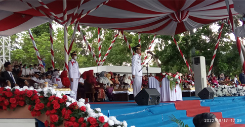Jadi Irup Penurunan Bendera HUT Kemerdekaan ke-77 RI, Amsakar Tekankan Semangat Kebersamaan