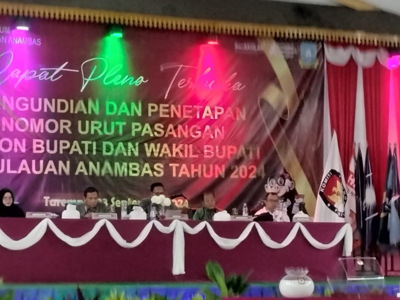 KPUD Gelar Pengundian Nomor Urut, Ini 4 Calon yang Bertarung di Pilkada Anambas