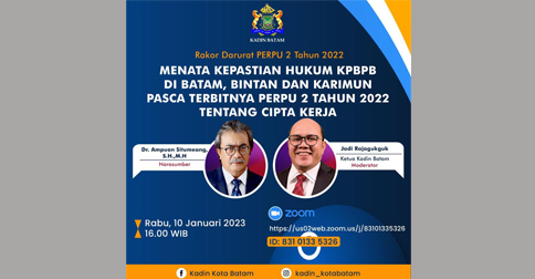 Kadin Batam Gelar Rakor Terkait Perppu Nomor 2 Tahun 2022