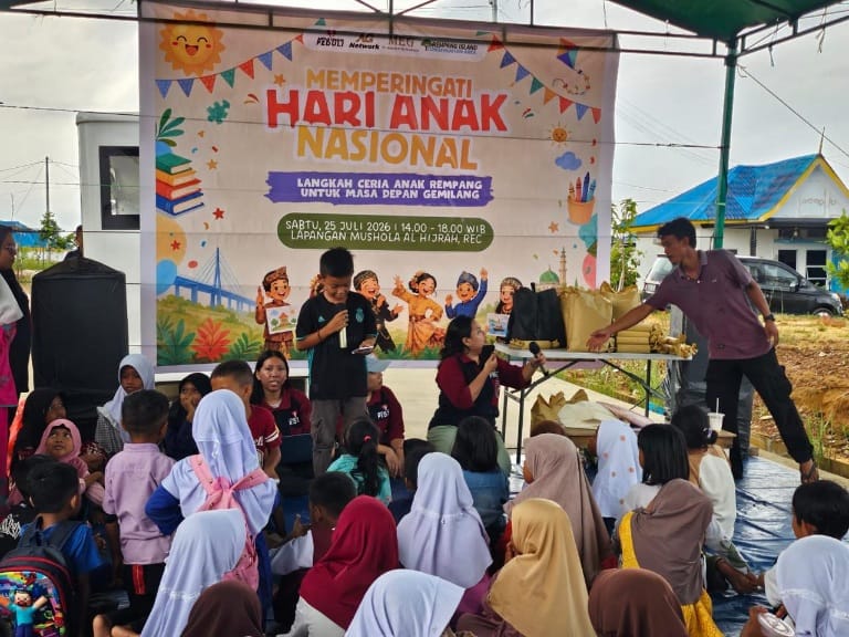 Hari Anak Nasional di Rempang, MEG Hadirkan Ruang Bermain, Belajar, dan Berkarya untuk Anak-anak