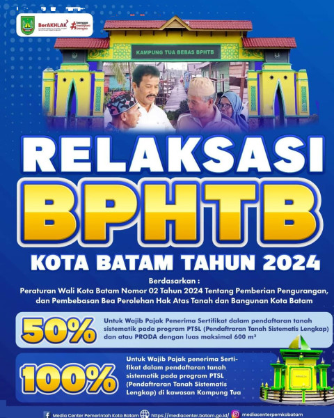 Pajak BPHTB Kampung Tua Se-Kota Batam Digratiskan